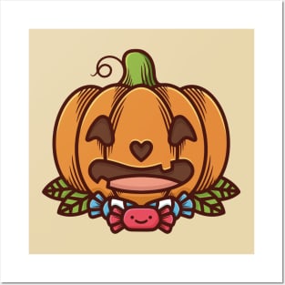Cute Halloween Pumpkin Posters and Art